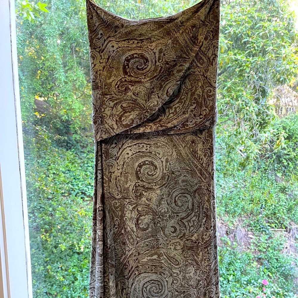 Weston Wear strapless dress in blue-gray, size medium.